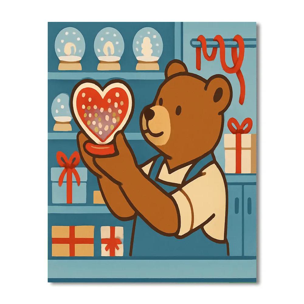 Valentines Day Heart Shaped Snow Globe Shop paint by numbers