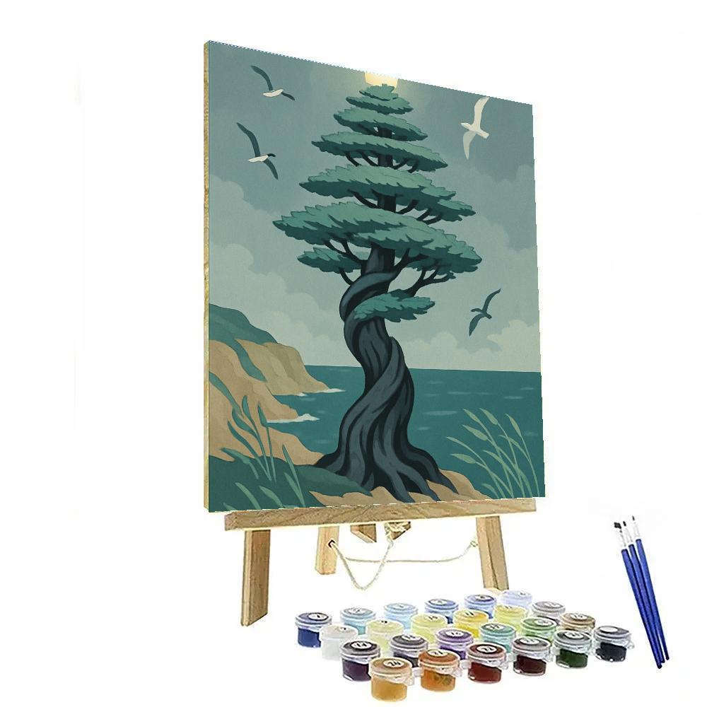 Lighthouse Spiral Tree Grove paint by number