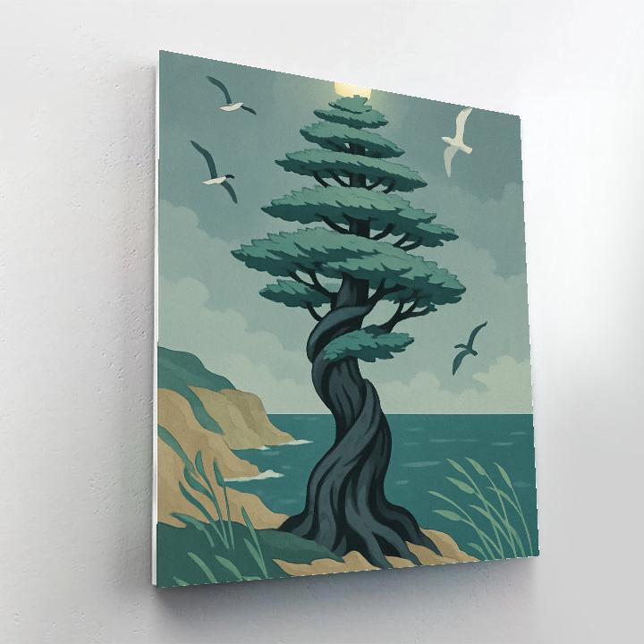 Lighthouse Spiral Tree Grove paint by number