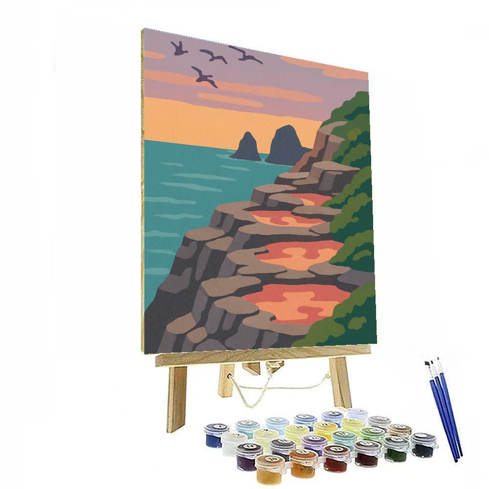 Landscape Tidepool Terrace At Dusk painting number kit