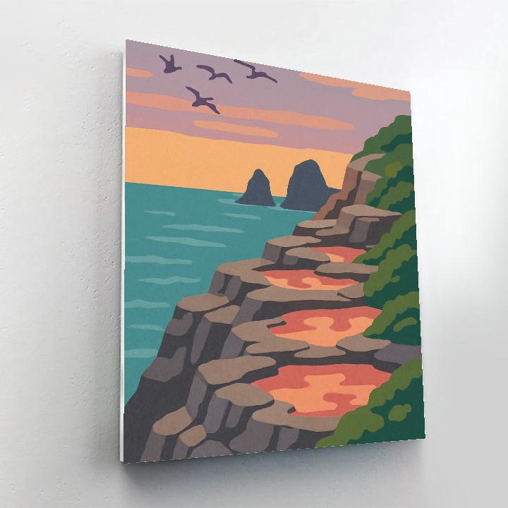 Landscape Tidepool Terrace At Dusk painting number kit