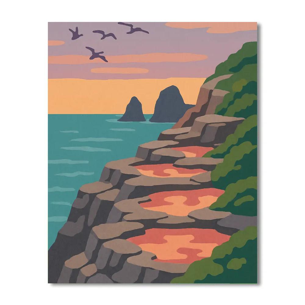 Landscape Tidepool Terrace At Dusk painting number kit