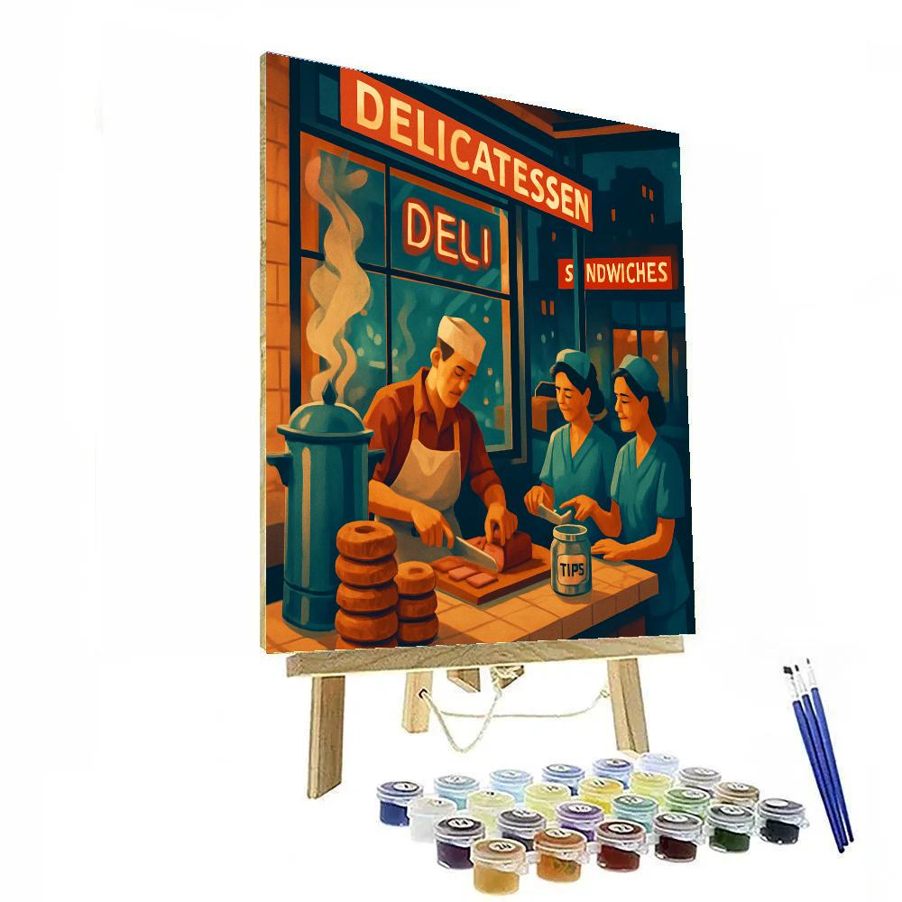 Stained Glass New York Deli Midnight Counter paint by color