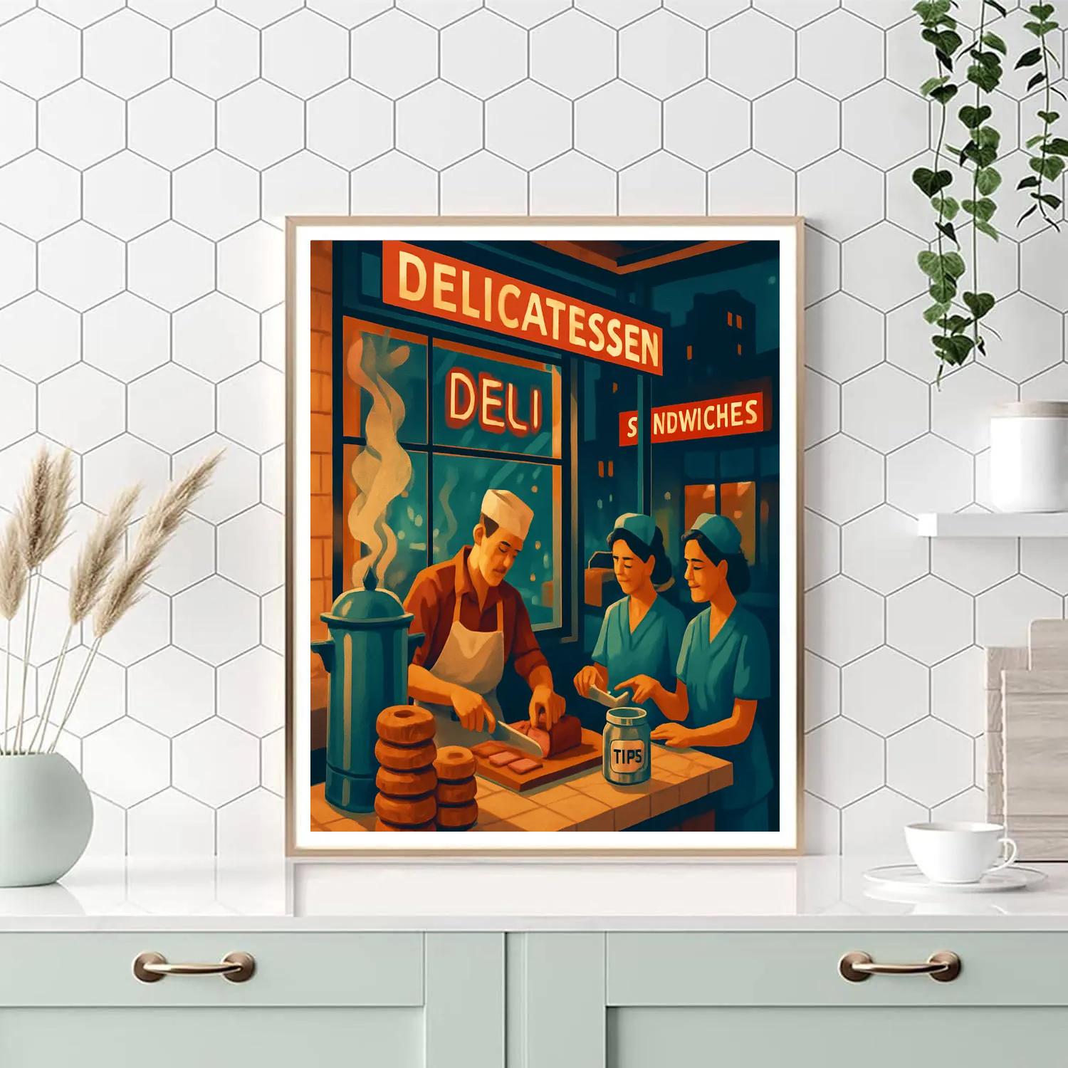 Stained Glass New York Deli Midnight Counter paint by color