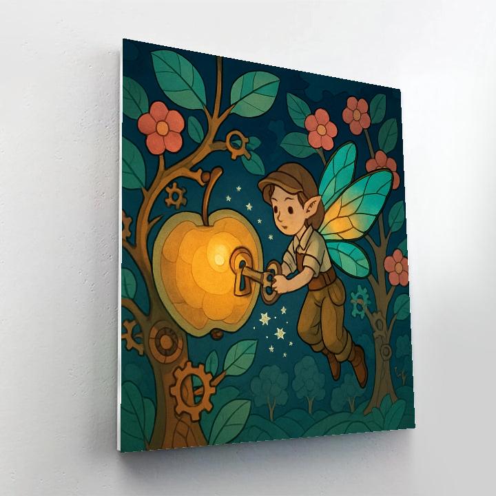 Clockwork Orchard Fairy Number painting