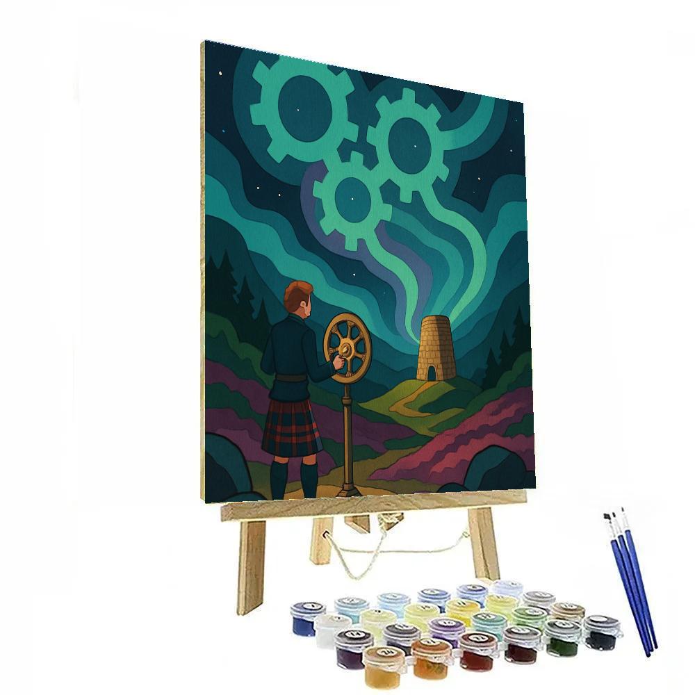 Clockwork Aurora Over Scotland Paint by numbers kits