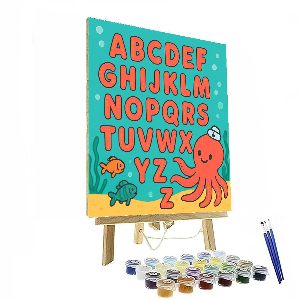 Captain Octopus And The Coral Alphabet Reef DIY paint by numbers