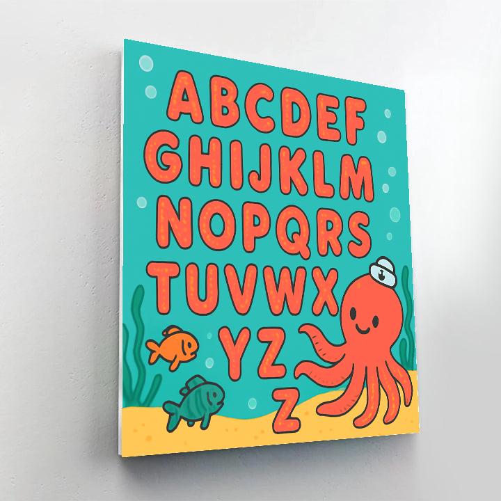 Captain Octopus And The Coral Alphabet Reef DIY paint by numbers