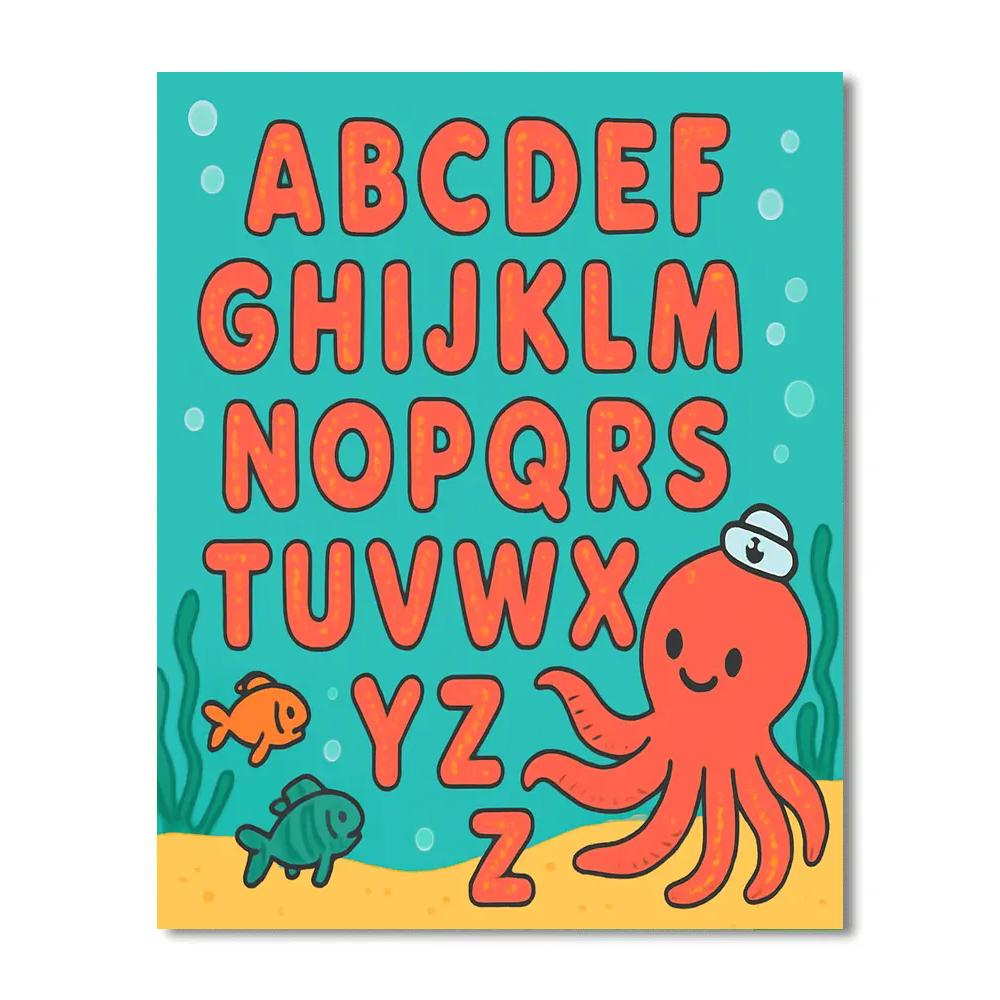 Captain Octopus And The Coral Alphabet Reef DIY paint by numbers