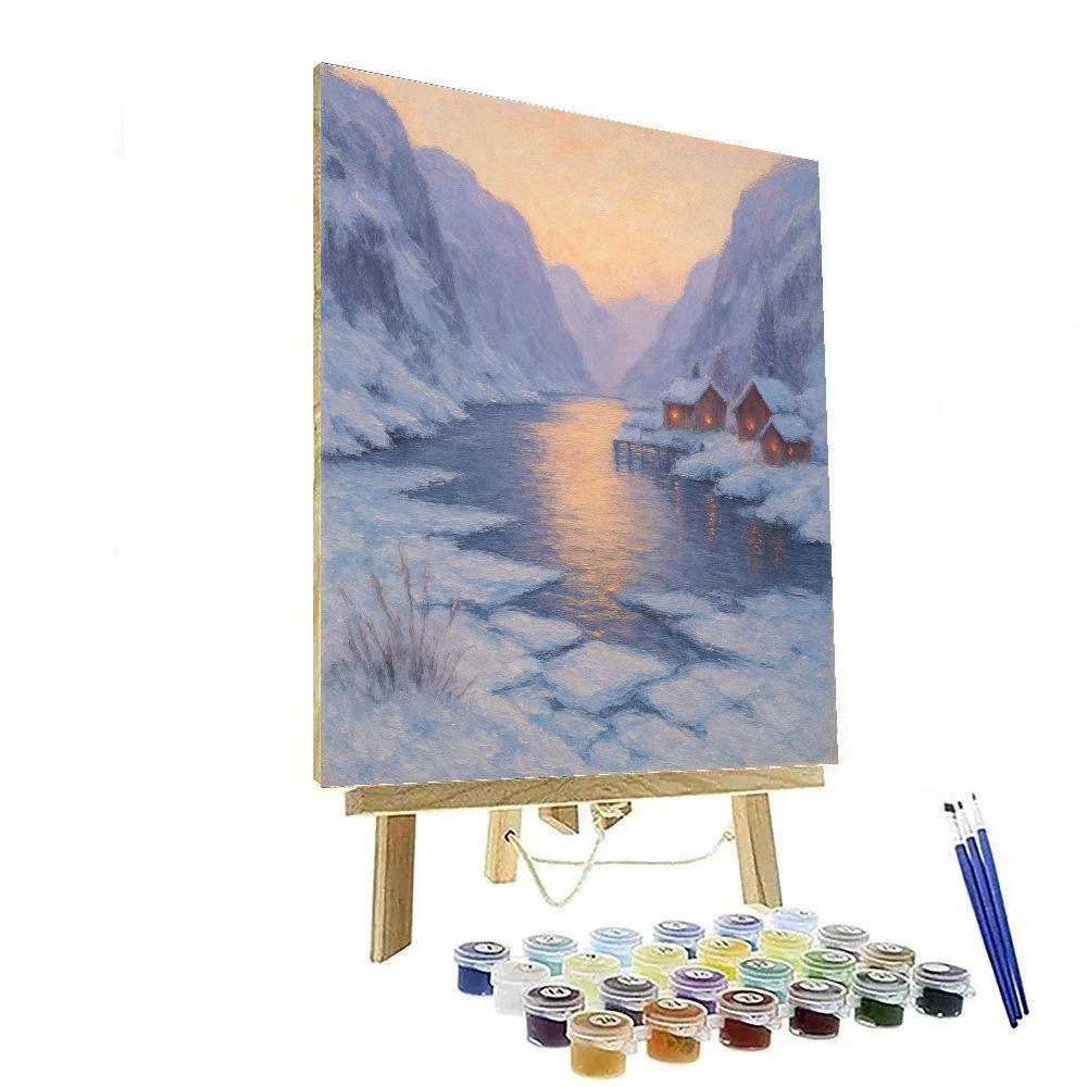 Sunrise Over The Silent Fjord Inlet Number painting