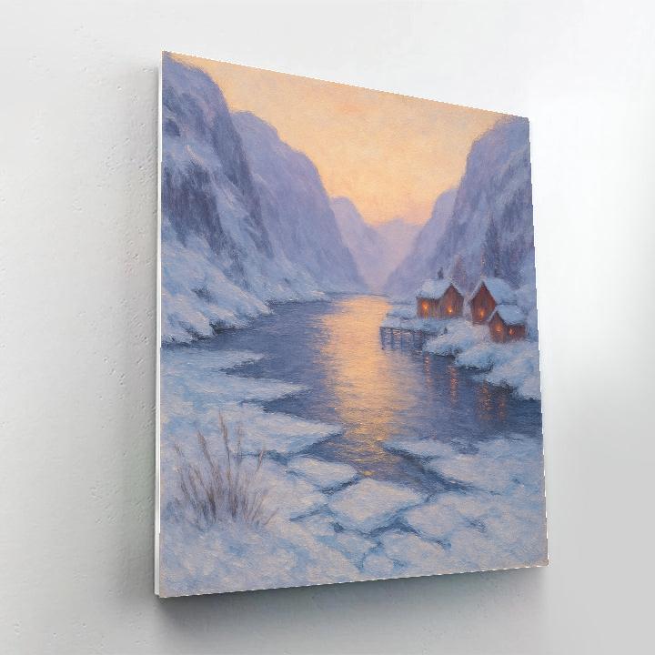 Sunrise Over The Silent Fjord Inlet Number painting