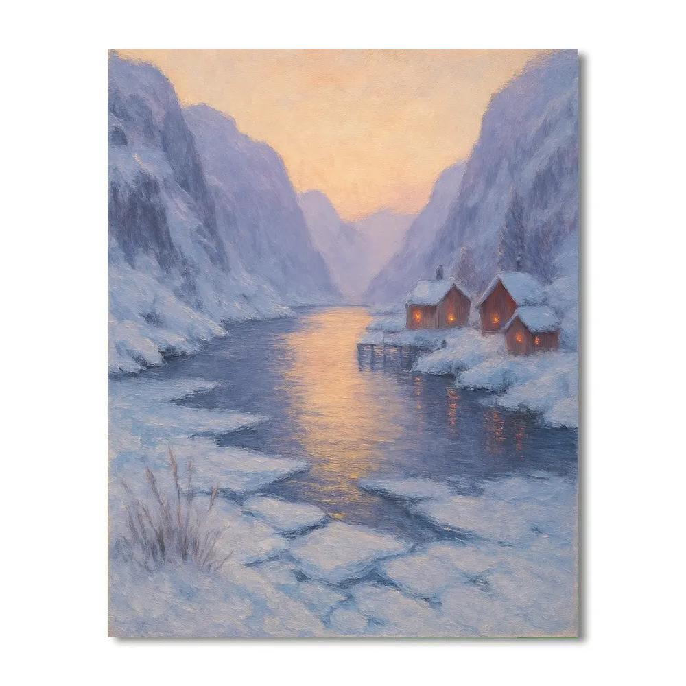 Sunrise Over The Silent Fjord Inlet Number painting