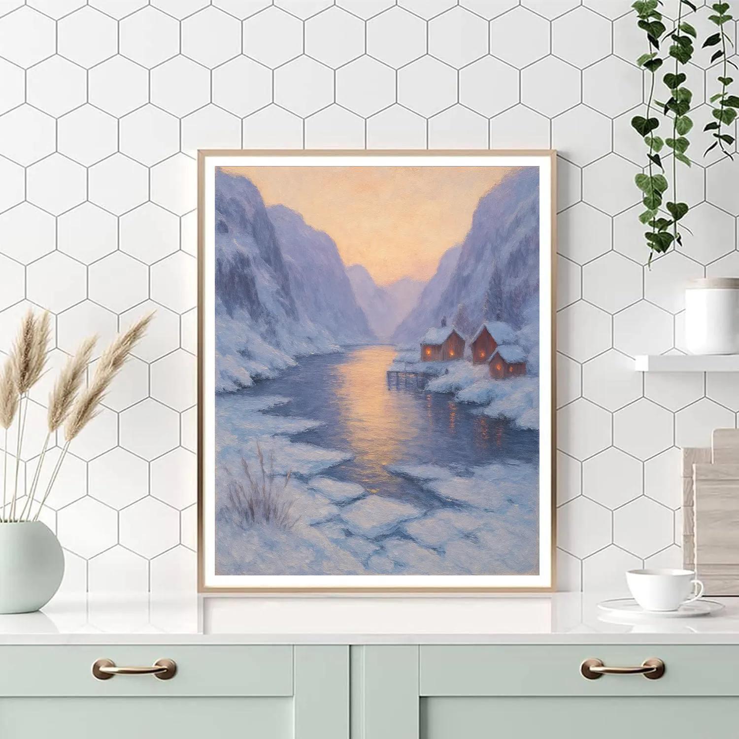 Sunrise Over The Silent Fjord Inlet Number painting