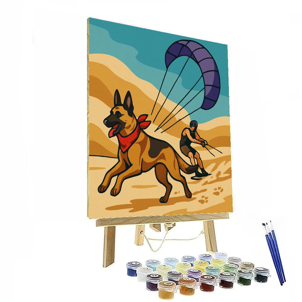 Desert Kiteboarding With Dog Companion DIY paint by numbers