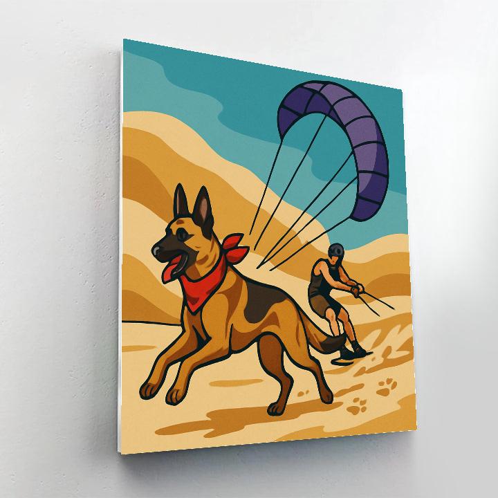 Desert Kiteboarding With Dog Companion DIY paint by numbers