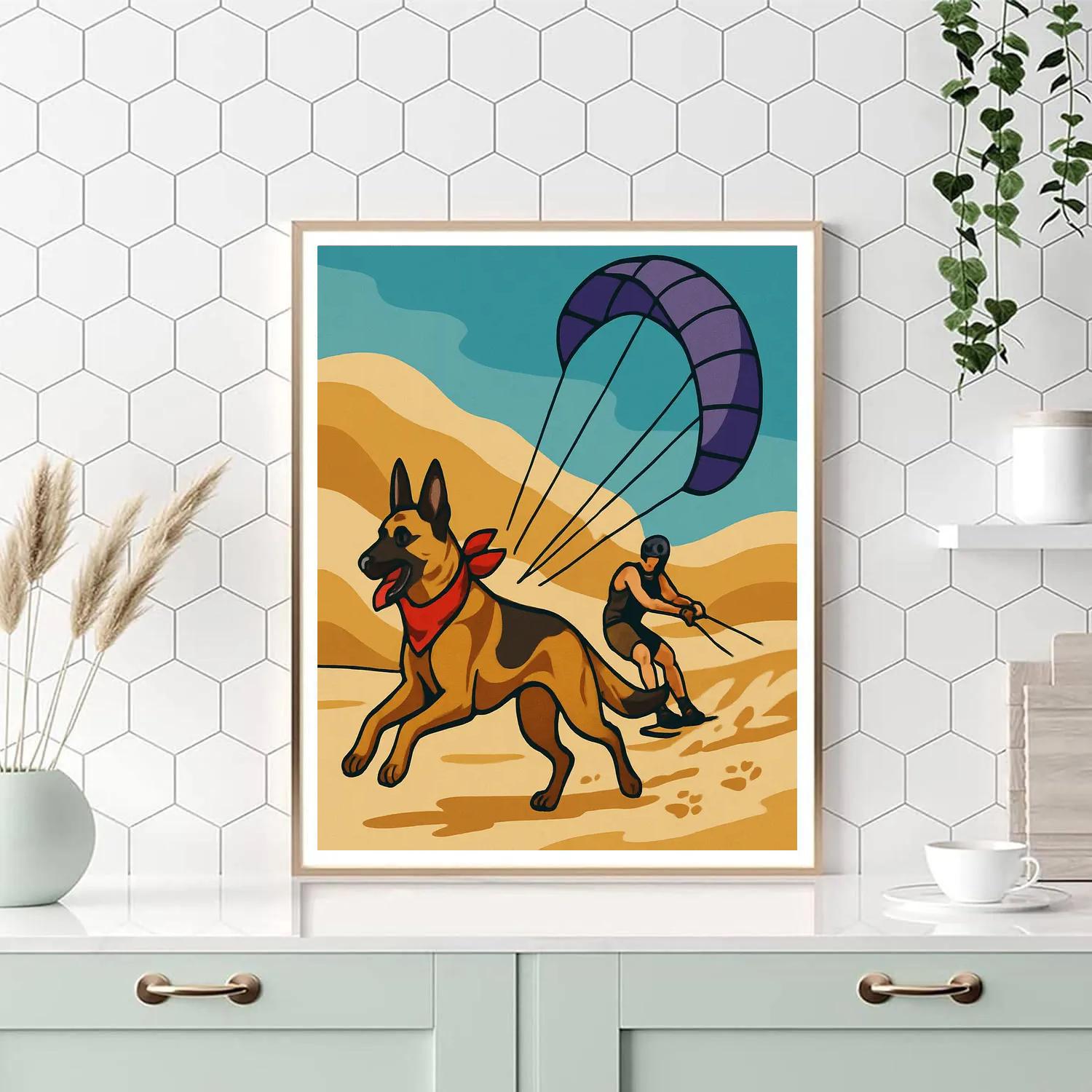 Desert Kiteboarding With Dog Companion DIY paint by numbers