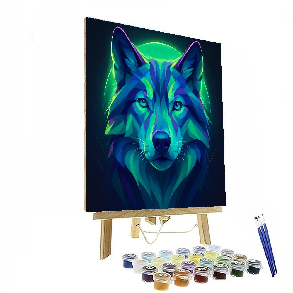 Aurora Needle Wolf Numbered painting kits