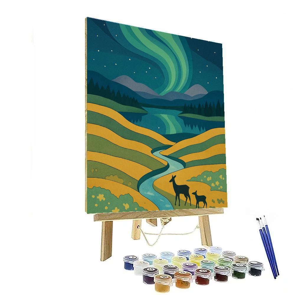 Aurora Woven Meadow With Landscape View Painting by numbers kit