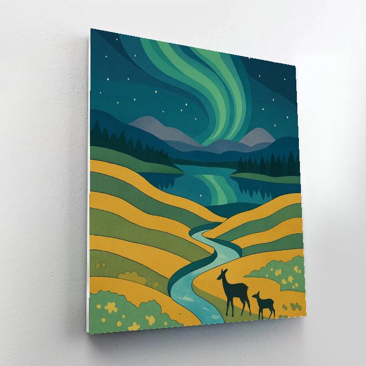 Aurora Woven Meadow With Landscape View Painting by numbers kit