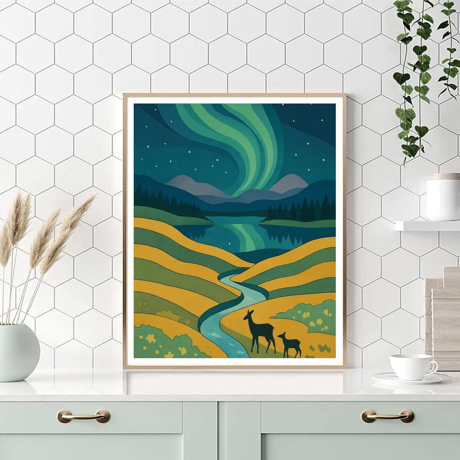 Aurora Woven Meadow With Landscape View Painting by numbers kit