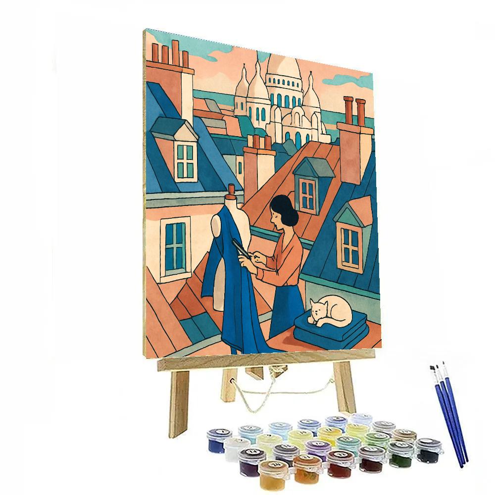 Stained Glass Paris Rooftop Atelier Painting by numbers kit