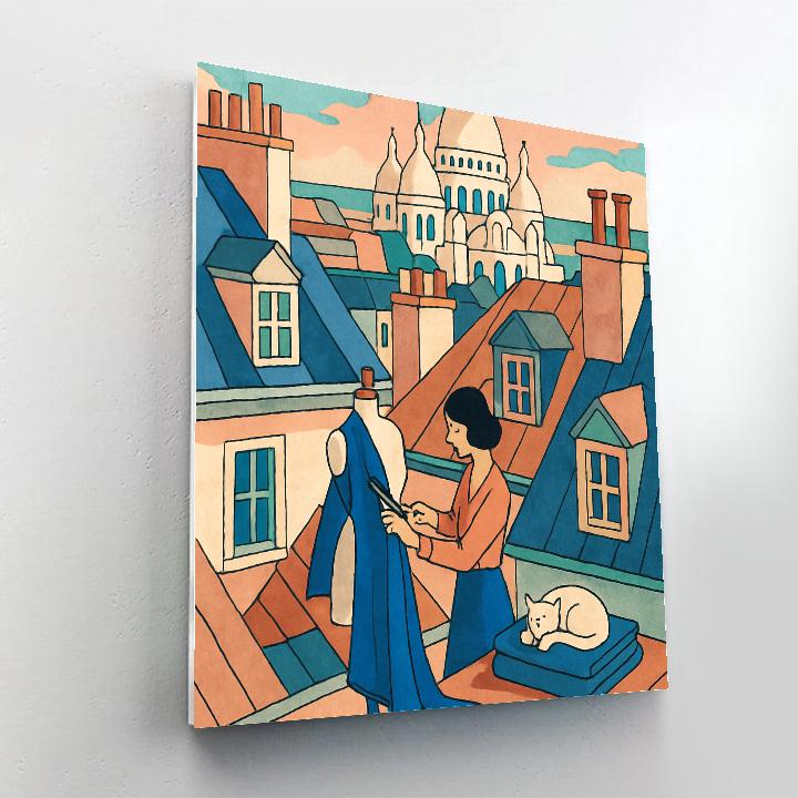 Stained Glass Paris Rooftop Atelier Painting by numbers kit