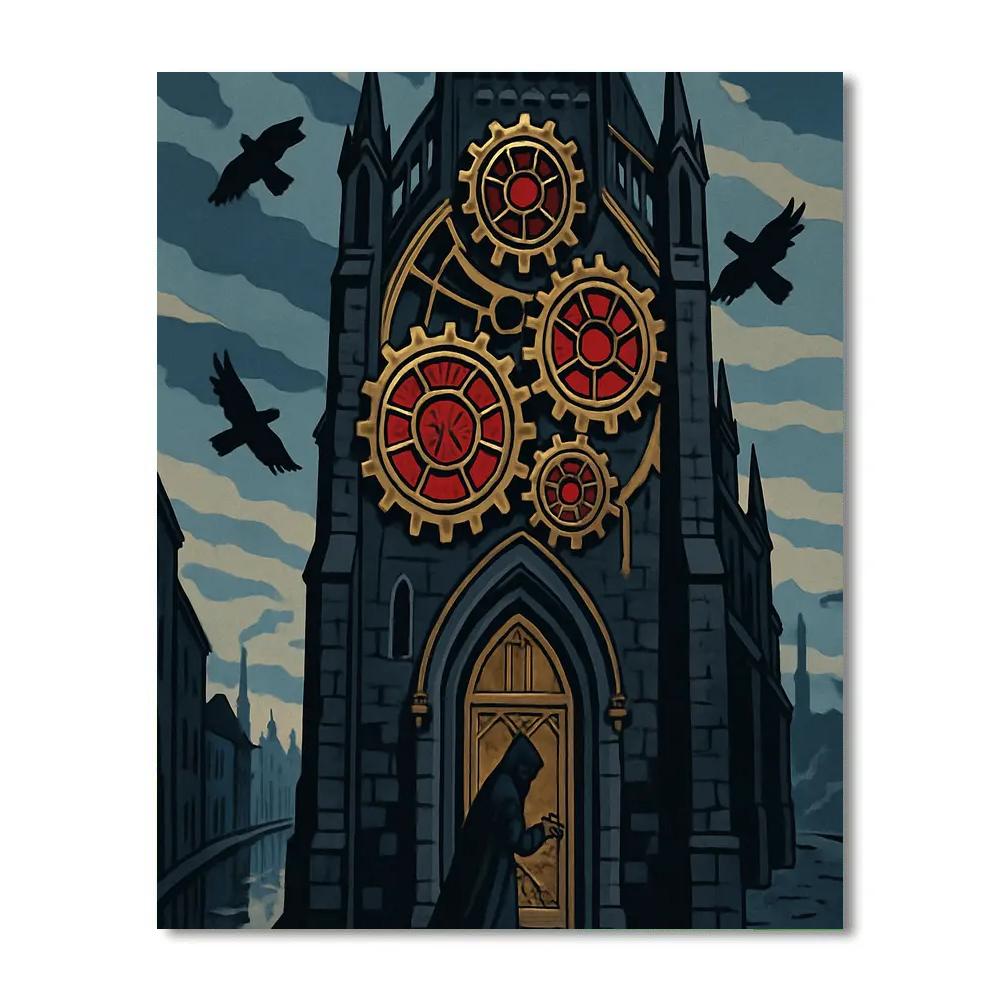 Cathedral Of Clockwork Gothic Echoes Numbered painting kits