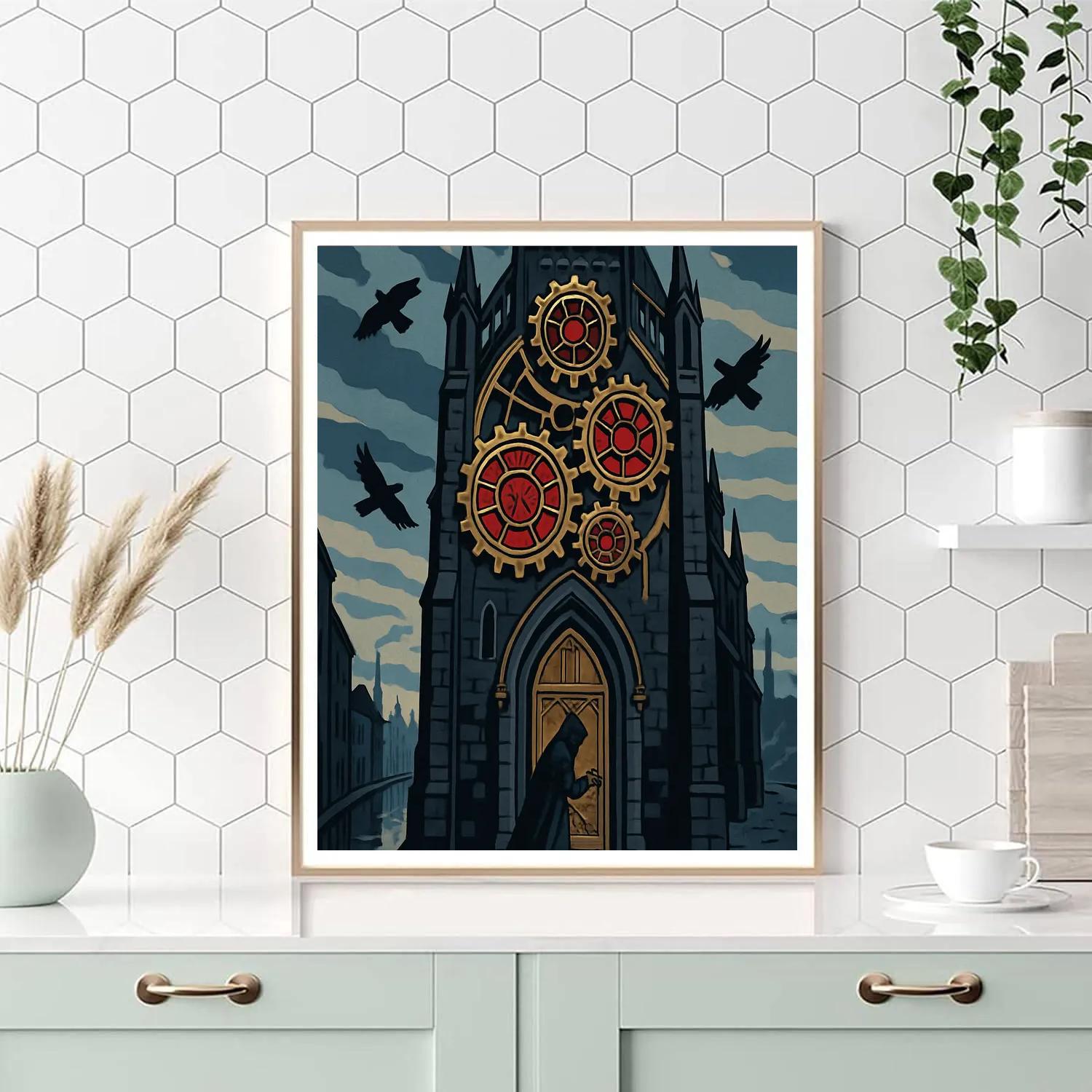 Cathedral Of Clockwork Gothic Echoes Numbered painting kits