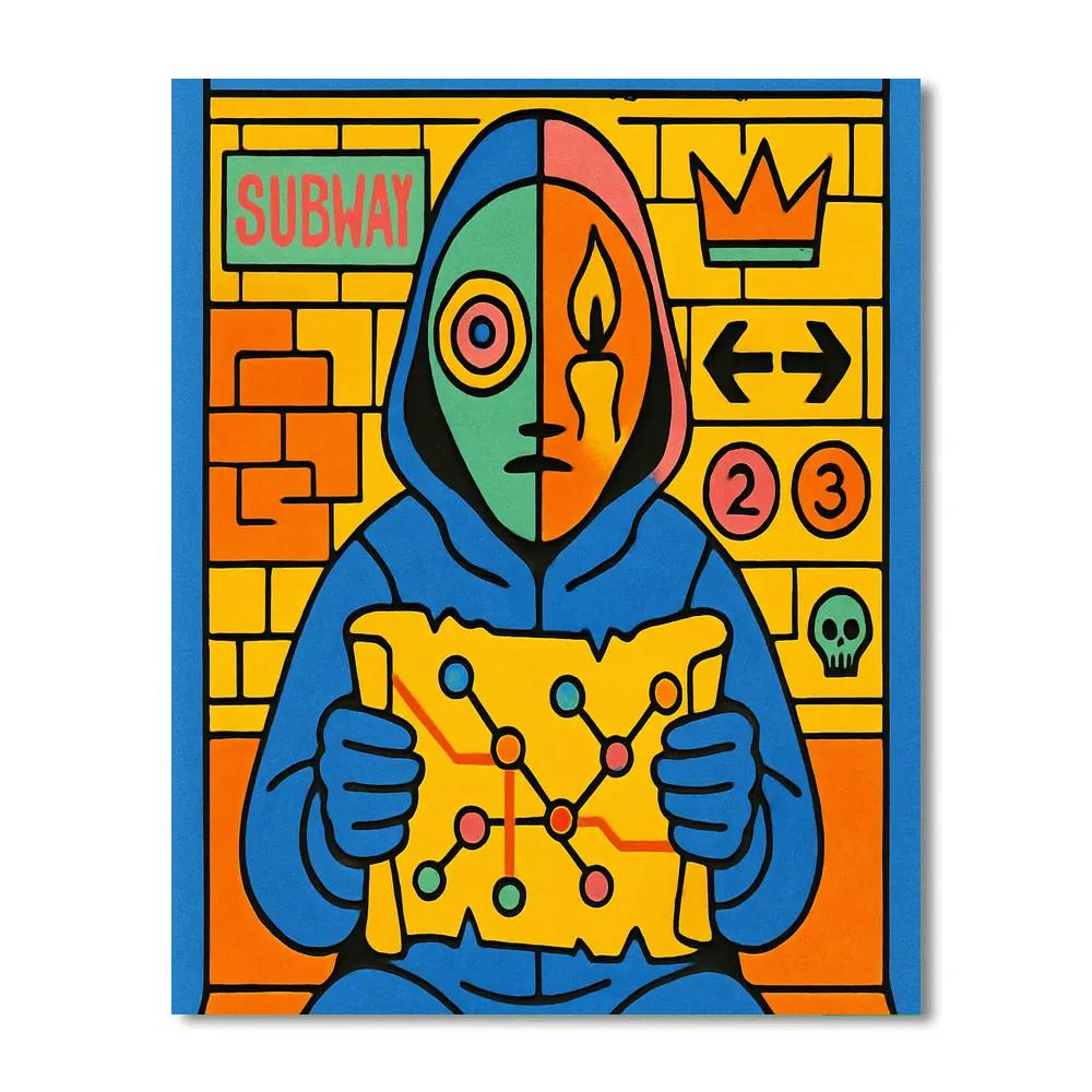 Subway Oracle In Basquiat Color Code Paint by numbers kits