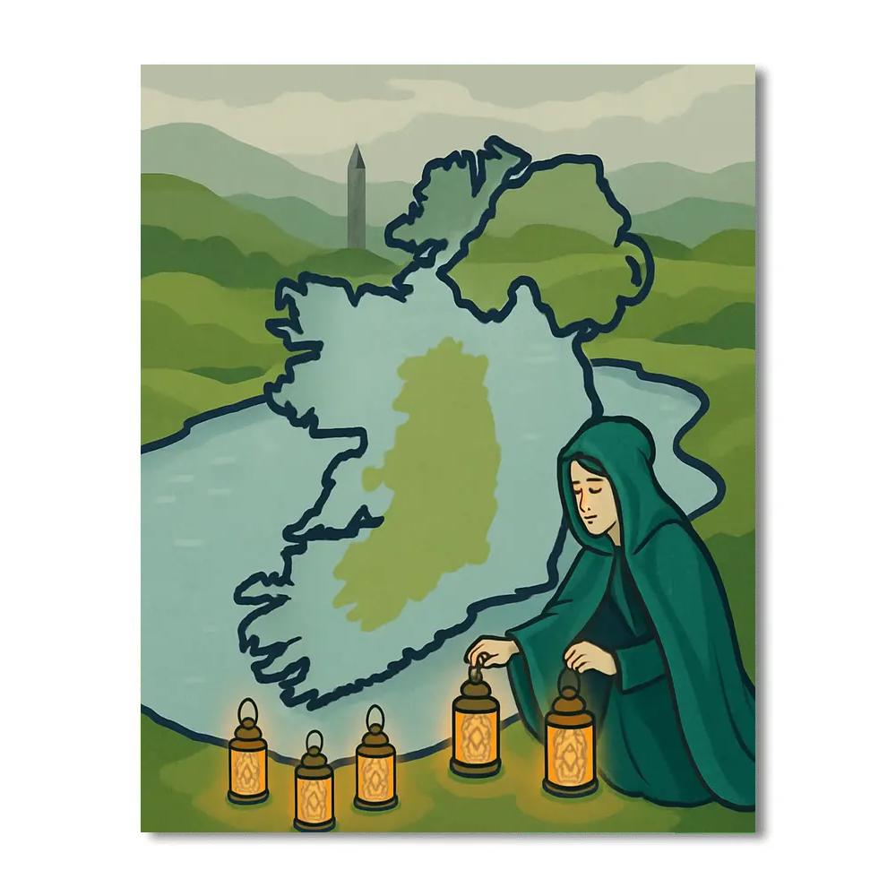Ireland Lough Lanterns And The Selkie Map Paint by numbers kits