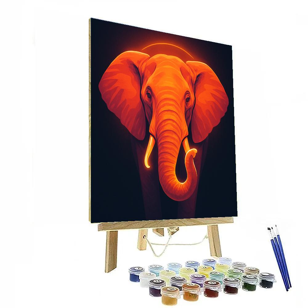 Solar Bloom Elephant painting number kit