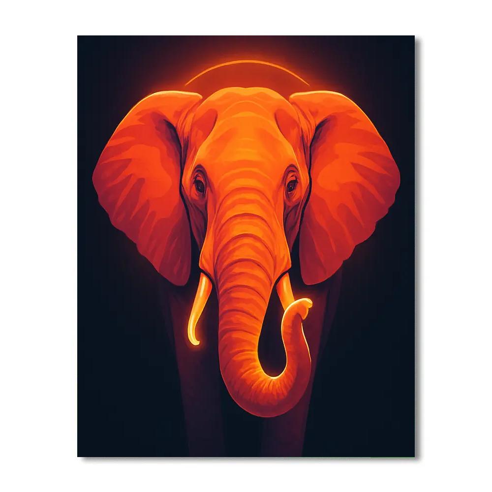 Solar Bloom Elephant painting number kit