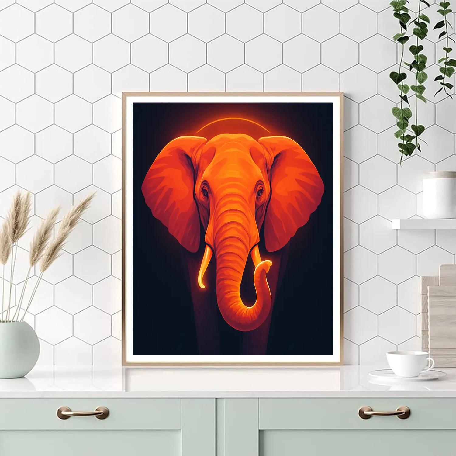 Solar Bloom Elephant painting number kit