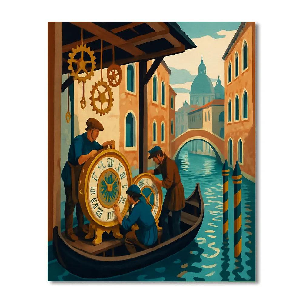 Venice Tide Clockmakers Canal Painting by numbers kit