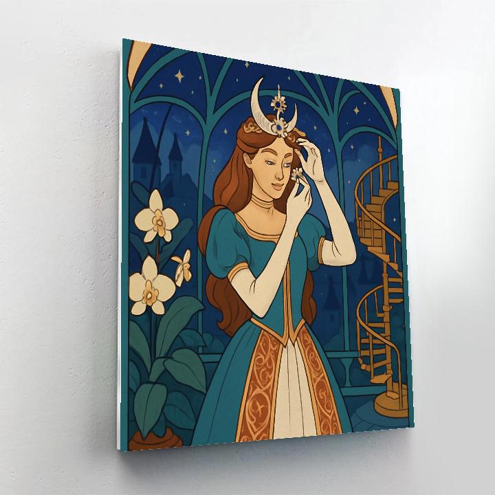 Clockwork Princess In The Starlit Conservatory paint by color