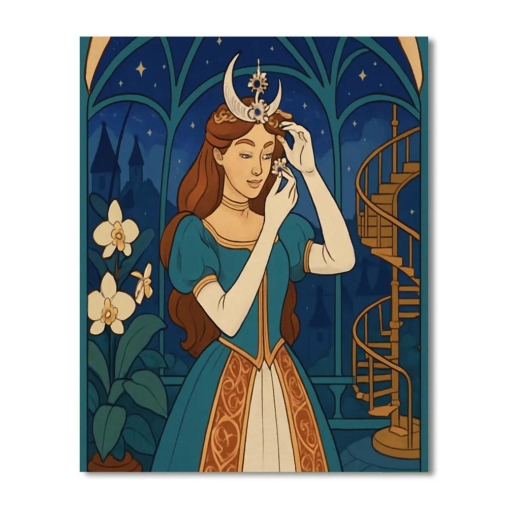 Clockwork Princess In The Starlit Conservatory paint by color