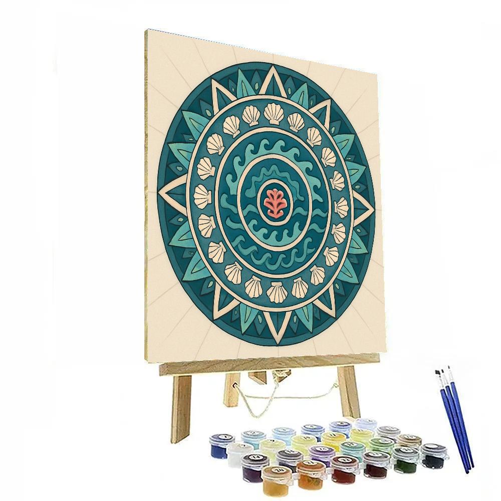 Tidal Clockwork Mandala Cartography Painting by numbers kit