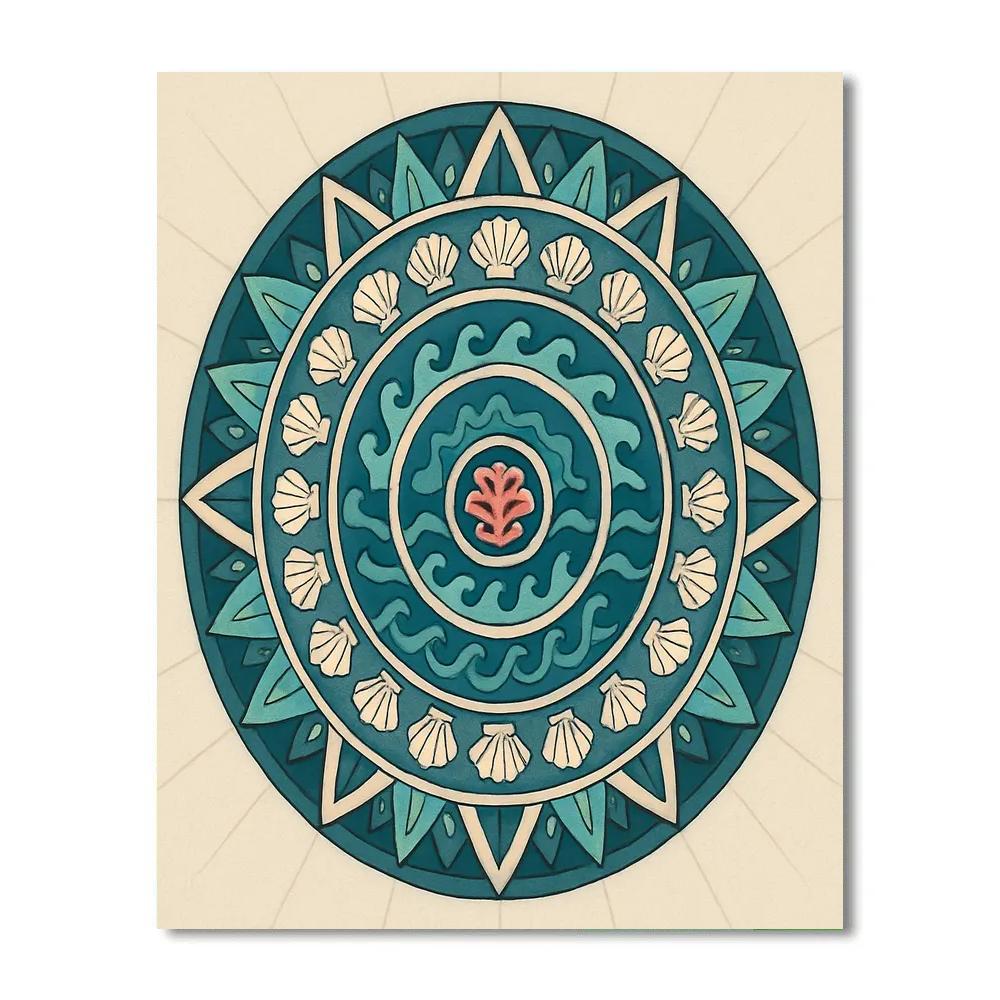 Tidal Clockwork Mandala Cartography Painting by numbers kit