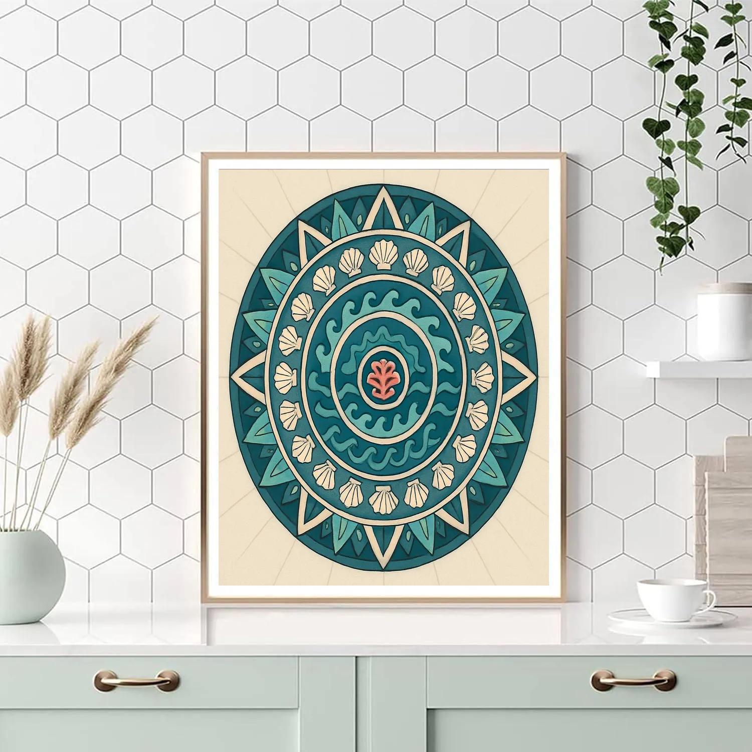 Tidal Clockwork Mandala Cartography Painting by numbers kit