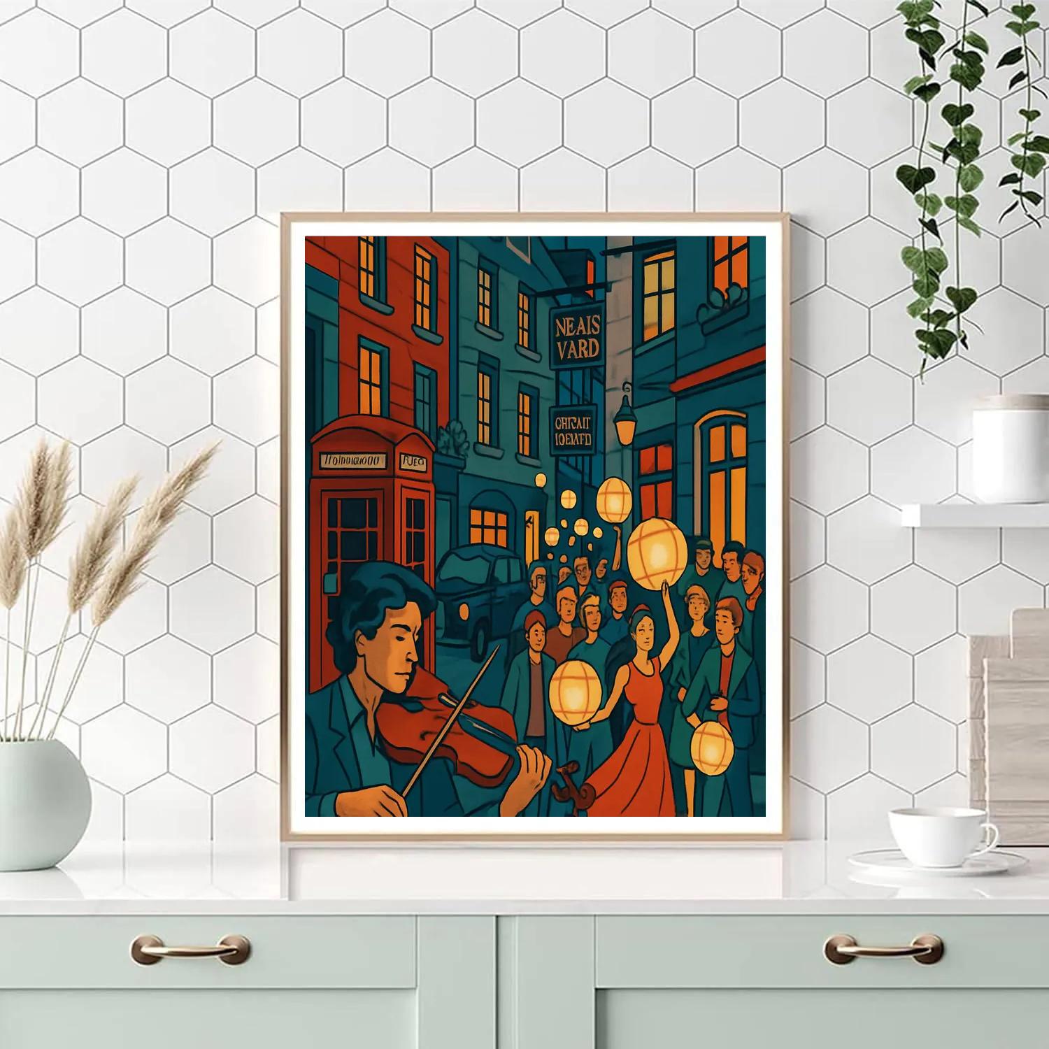 Midnight Lantern Parade In London Alleys DIY paint by numbers