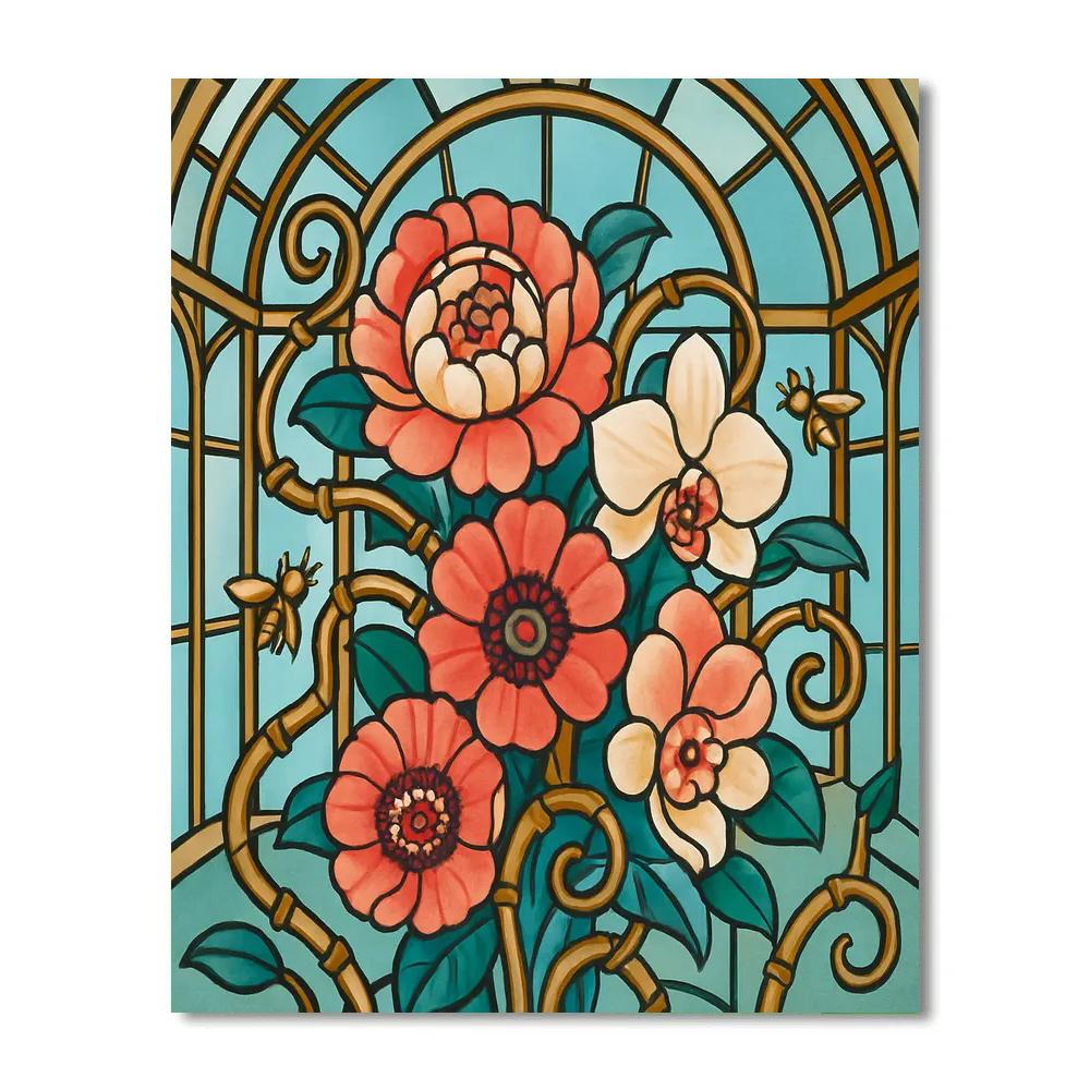 Clockwork Floral Conservatory Paint by numbers art