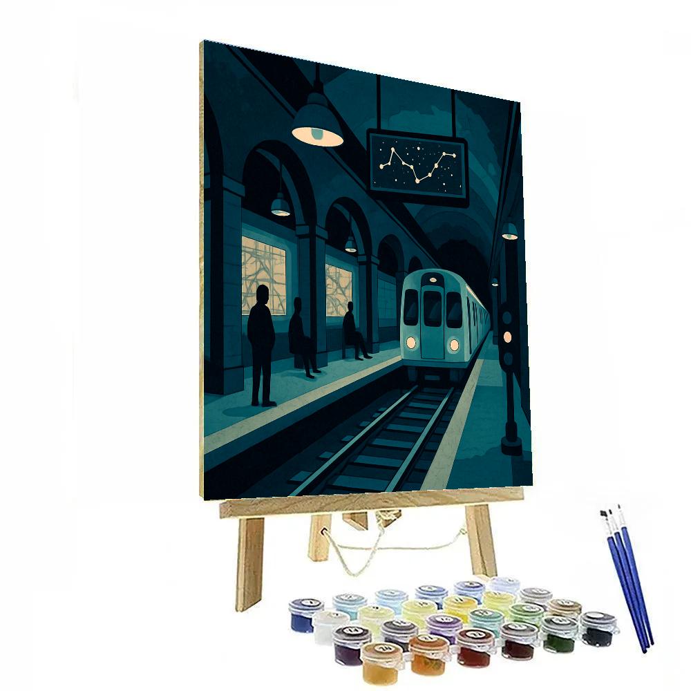 Midnight Archive Train Station painting number kit