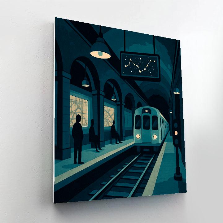 Midnight Archive Train Station painting number kit
