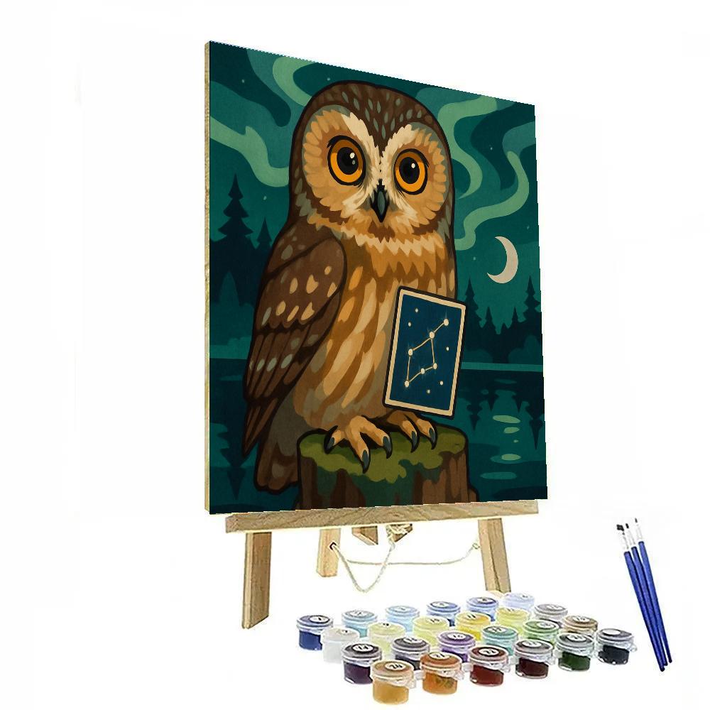 Aurora Mapmaker Owl painting number kit