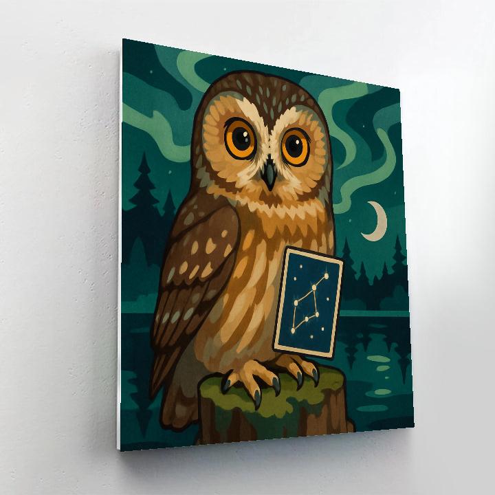 Aurora Mapmaker Owl painting number kit