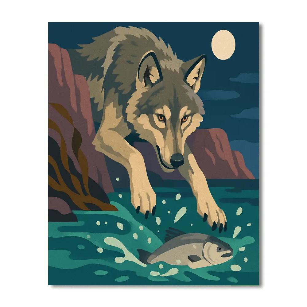 Tideglass Wolf Hunt DIY paint by numbers