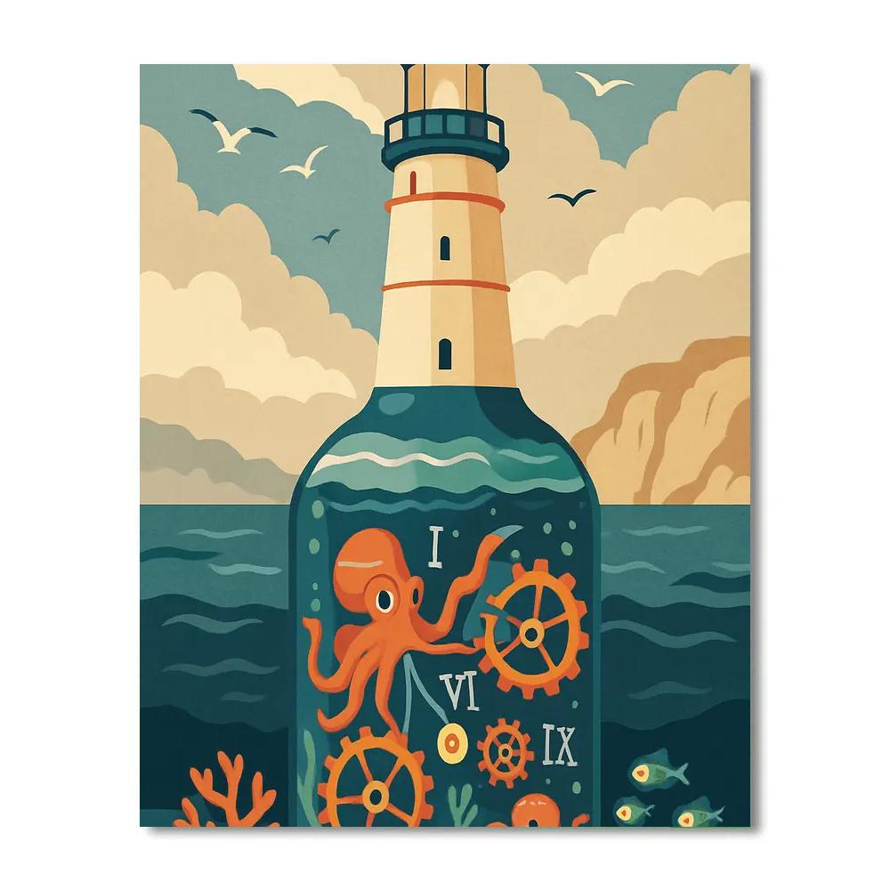 Lighthouse Clockwork Ocean Numbered painting kits