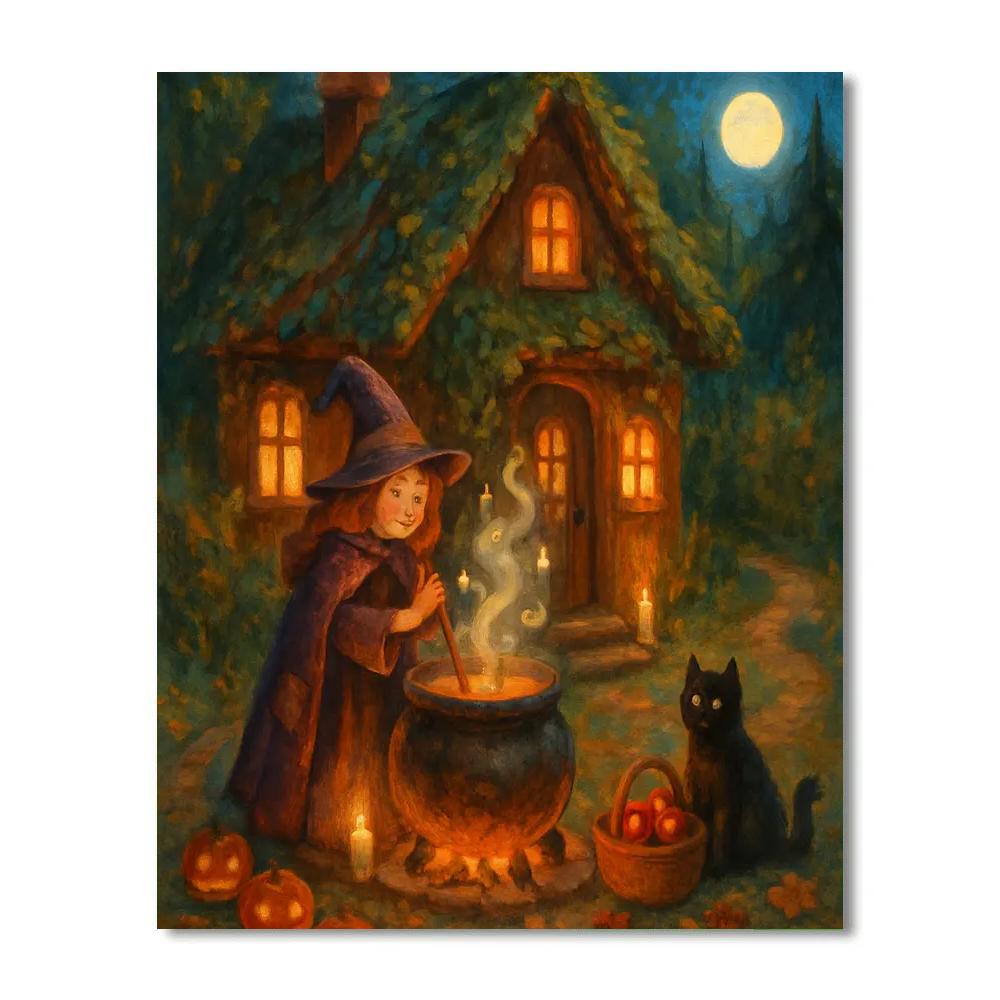 The Witch Cottage With Ember Windows Number painting