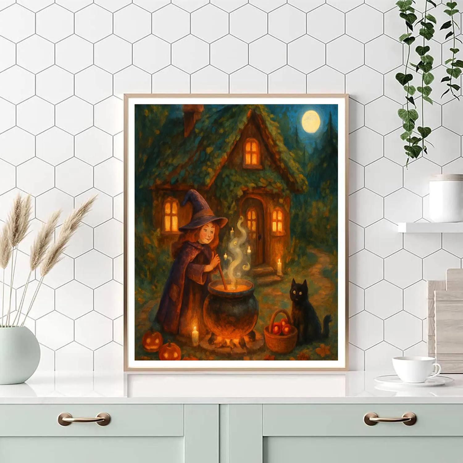 The Witch Cottage With Ember Windows Number painting