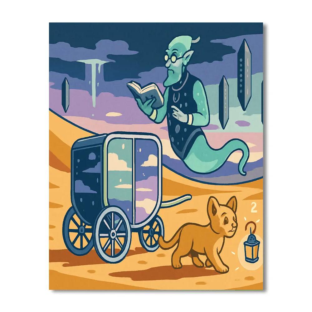 Mirrored Caravan In Fantasy Light DIY paint by numbers